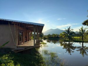 nscf hut near a pond