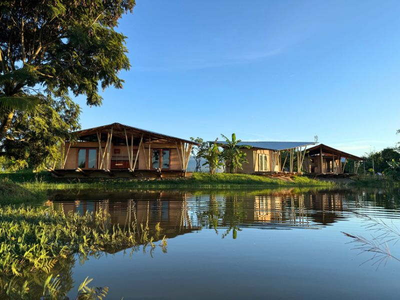nscf huts near the pond