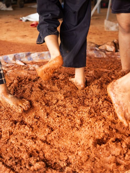 clay stomping process
