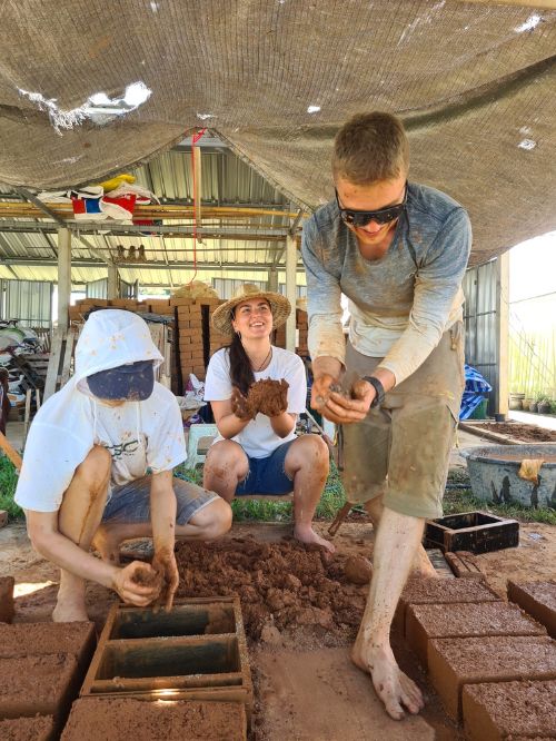 forming clay bricks